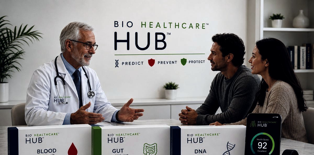 Physician with patients using BioHealthcare Hub
